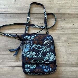 Vera Bradley Java Blue Floral Hipster Crossbody Bag